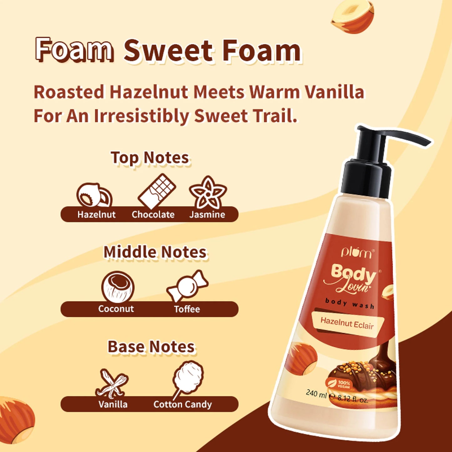 Plum BodyLovin' Hazelnut Eclair Body Wash - 240 ml