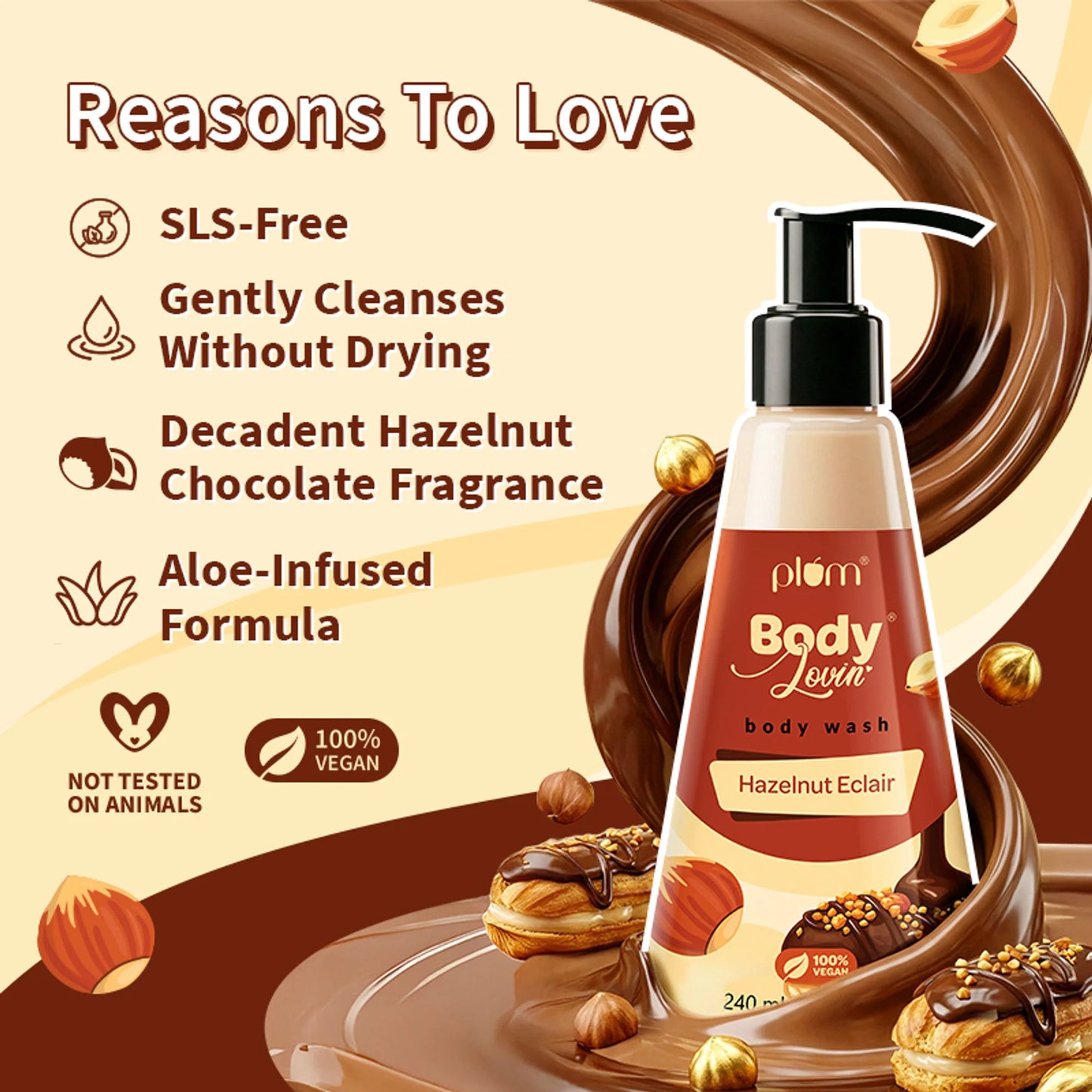 Plum BodyLovin' Hazelnut Eclair Body Wash - 240 ml