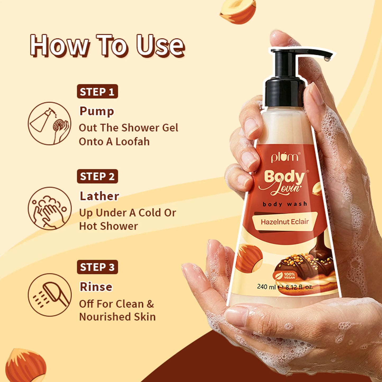 Plum BodyLovin' Hazelnut Eclair Body Wash - 240 ml