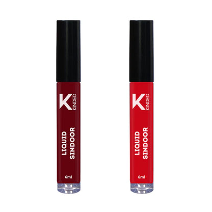 KINDED Maroon & Red Colour Liquid Sindoor Combo - Maroon & Red - 12 ml