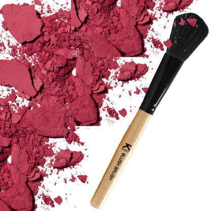 KINDED Professional Natural Wooden Handle Blush Makeup Brush - 20 gm