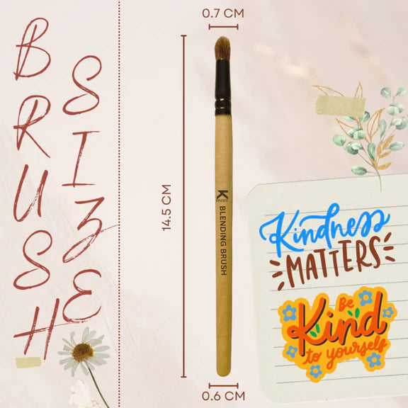 KINDED Professional Natural Wooden Handle Bullet Blending Makeup Brush - 20 gm