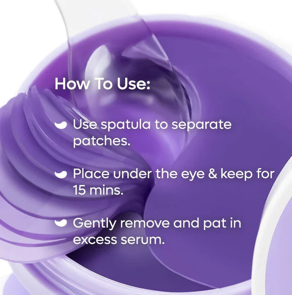 mCaffeine Black Tea Hydrogel Under Eye Patches with Vegan Collagen Peptide - Anti-Ageing - 30 Patches