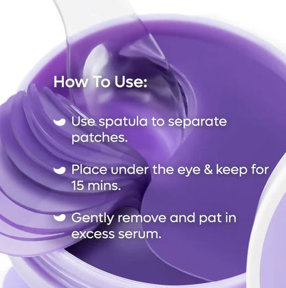 mCaffeine Black Tea Hydrogel Under Eye Patches with Vegan Collagen Peptide - Anti-Ageing - 30 Patches