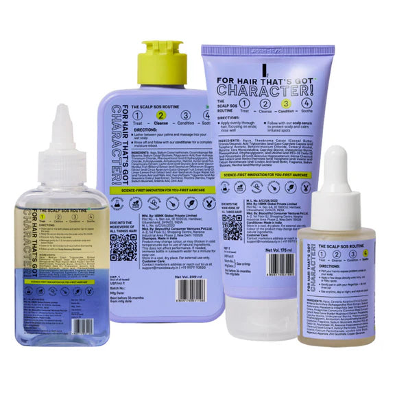 Moxie Beauty The Scalp Sos Routine (Pre-wash, Shampoo, Conditioner & Serum) - combo
