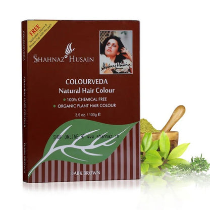 Shahnaz Husain Colourveda Natural Hair Colour - 100 gm - Dark Brown