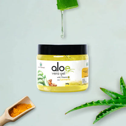 Korus Essential Aloe Vera Gel with Turmeric and Vitamin E - 200 gm