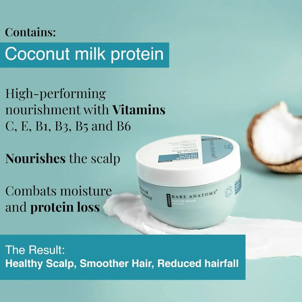 Bare Anatomy Expert Damage Repair Hair Mask with Coconut Milk Protein & Ceramides