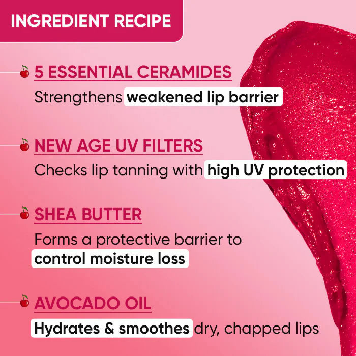 Dot & Key Barrier Repair Hydrating Lip Balm SPF 50 With Ceramides & Peptides Cherry Crimson - 4.5 gm