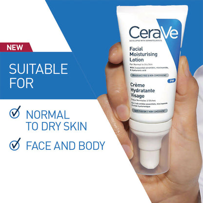 Cerave PM Facial Moisturising Lotion for Normal to Dry Skin - 52 ml