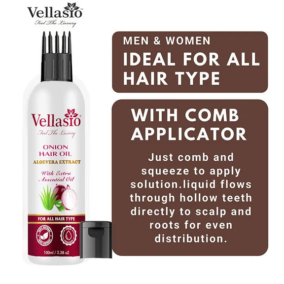 Vellasio Onion Aloevera Hair Oil & Ayurvedic Herbal Extracts - 100 ml