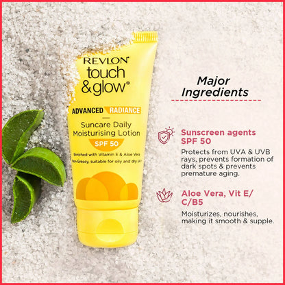 Revlon Touch & Glow Advanced Radiance Sun Care Daily Moisturizing Lotion SPF 50 - 50 ml