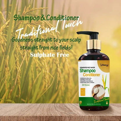 Urbaano Herbal Natural 21 Onion Hair Oil & Fermented Rice Extract Rich Shampoo - combo