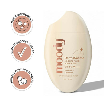 Moody SensiSoothe Mineral Brightening Sunscreen Serum with Ceramides & Rice - 50 ml