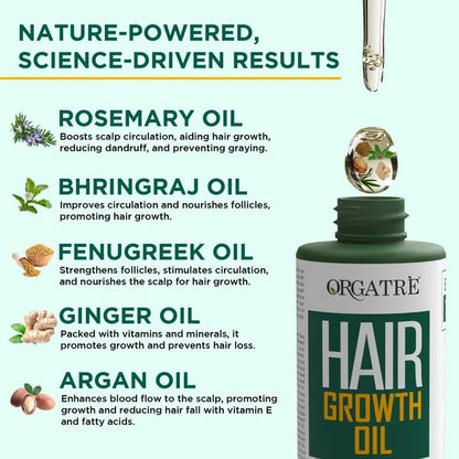 Orgatre Hair Growth Oil With 28 Herbal Oils ??Promotes Hair Growth, Reduces Hair Fall & Dandruff - 100 ml