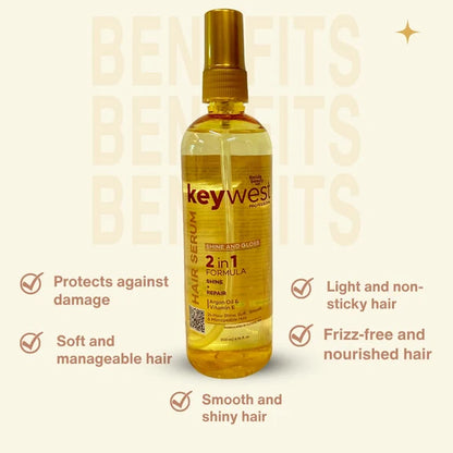 Keywest Professional Shine & Gloss Hair Serum 2in1 Formula Shine + Repair - 200 ml