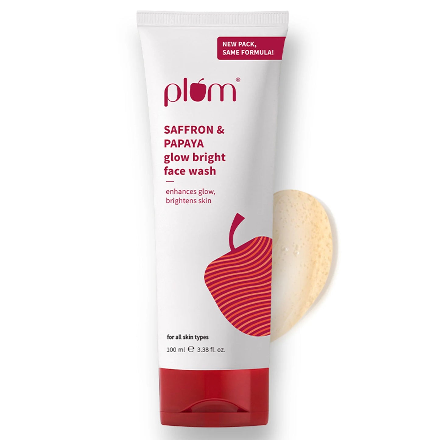 Plum Saffron & Papaya Glow Bright Gel Face Wash For Daily Use - Fights Dullness & Evens Skin Tone - 100 ml
