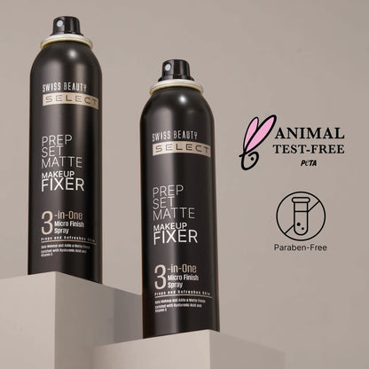 Swiss Beauty Select Prep Set Matte 3 In 1 Micro Finish Spray Enriched With Hyaluronic Acid and Vitamin E - 120 ml