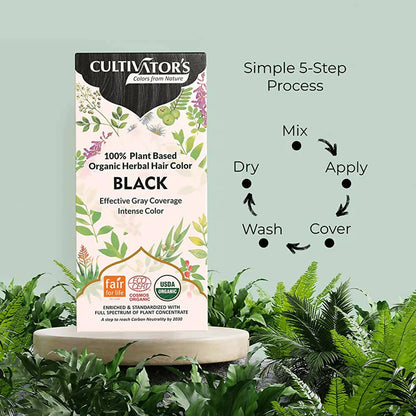 Cultivator's Organic Herbal Hair Color - Black - 100 gm