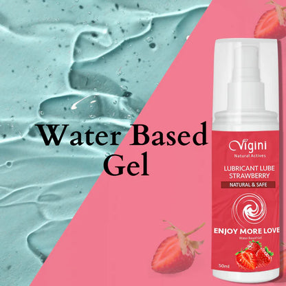 Vigini Intimate Strawberry Lubricant Personal Lube Water Based Gel - 50 ml
