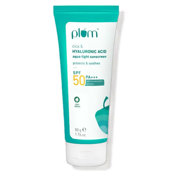Plum Cica & Hyaluronic Acid SPF 50 PA+++ Sunscreen - 50 gm