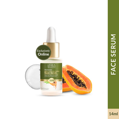 Lotus Botanicals Niacinamide & Papaya Brighten & Glow Skin Clarifying Super Serum - 14 ml