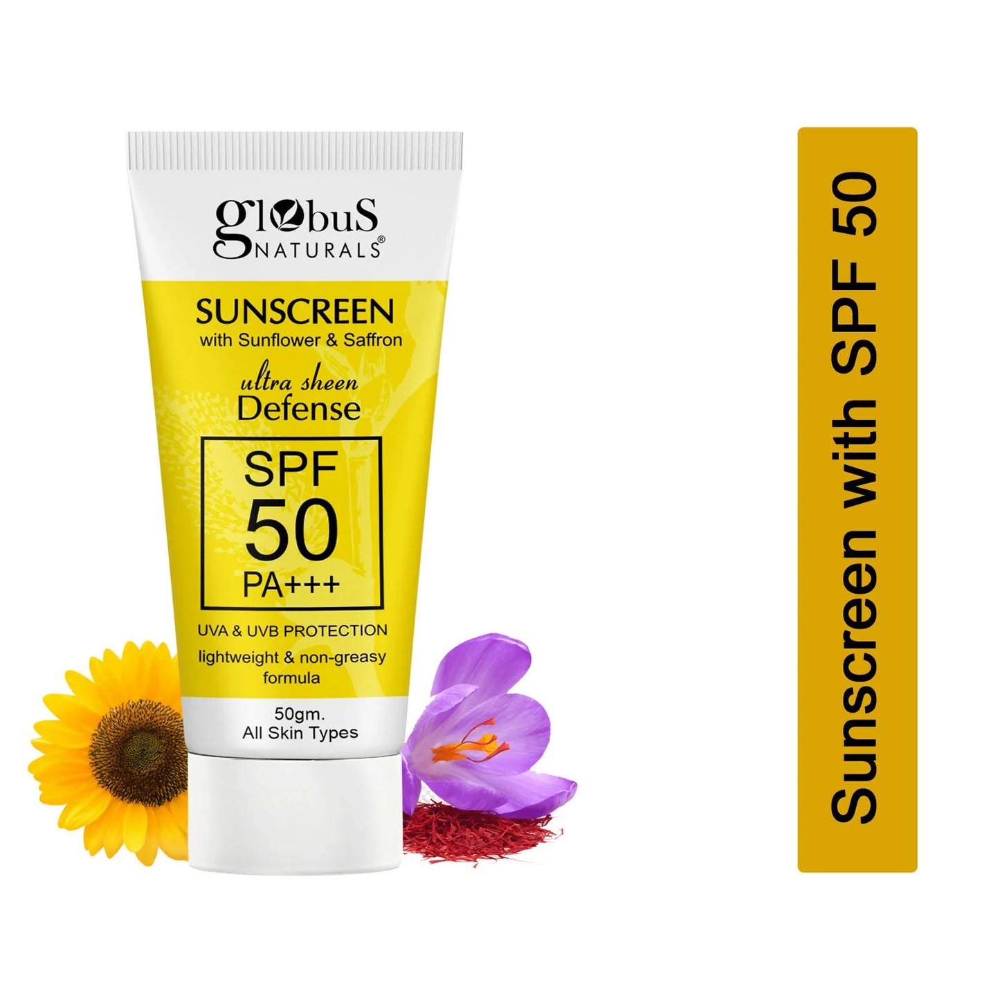 Globus Naturals Sunscreen with Ultra Sheen Defense - 50 gm