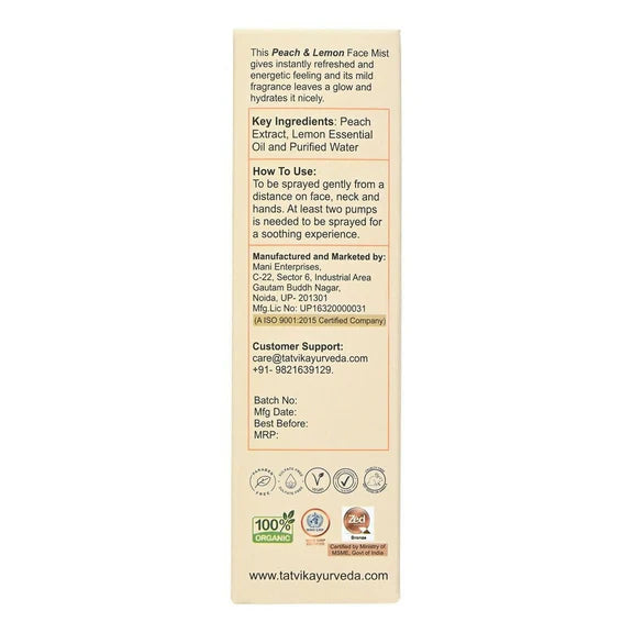 Tatvik Ayurveda Lavanya Face Mist (Peach & Lemon) - 100 ml