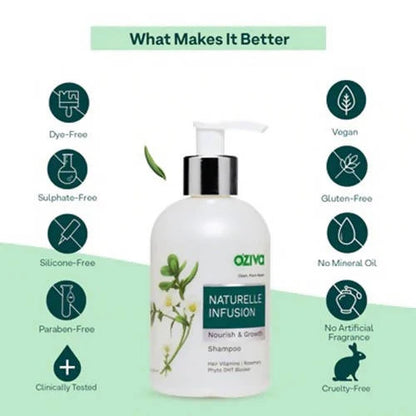 OZiva Naturelle Infusion Nourish & Growth Shampoo -200 ml