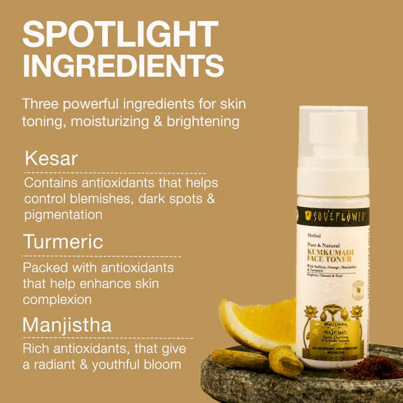 Soulflower Kumkumadi Face Toner Mist - 50 ml