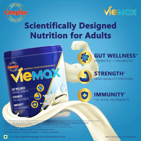 Complan Viemax - Scientifically Designed Nutrition For Adults (Vanilla Flavour) - 400 gm