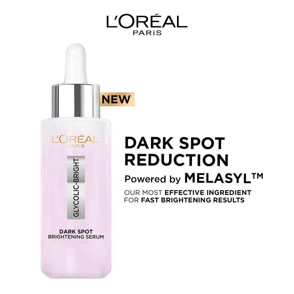 L'Oreal Paris Glycolic Bright 8% [Melasyl + Niacinamide] Face Serum For Brightening Dark Spots -15 ml