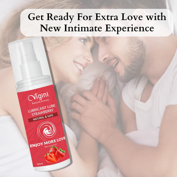 Vigini Intimate Strawberry Lubricant Personal Lube Water Based Gel - 50 ml