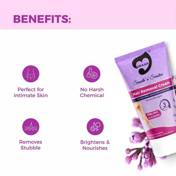 Oraah Smooth n Sensitive Hair Removal Cream - 50 gm