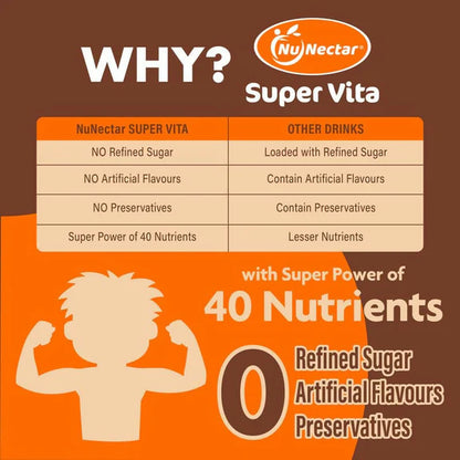 NuNectar Super Vita Health Drink for Kids - Swiss Chocolate Flavor - 500 gm