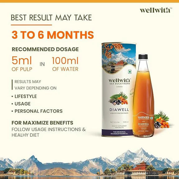 Wellwith DiaboWin (Diawell) Karela & Jamun Juice with Seabuckthorn - 300 ml