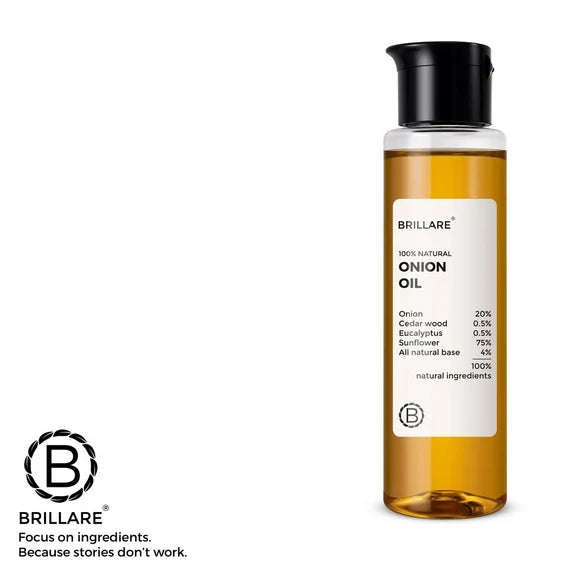 Brillare Onion Hair Oil with the Goodness Of Cedar Wood & Sunflower Oil - 100 ml