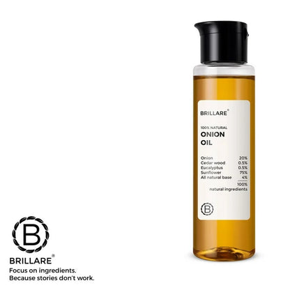 Brillare Onion Hair Oil with the Goodness Of Cedar Wood & Sunflower Oil - 100 ml