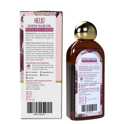Neud Premium Onion Hair Oil with Fenugreek - 150 ml