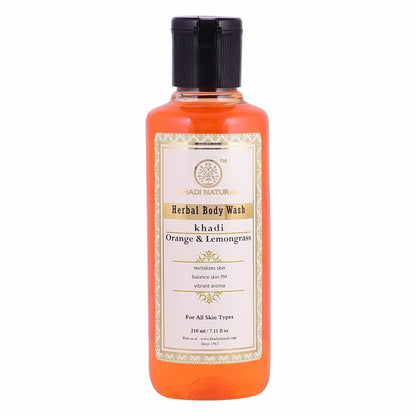 Khadi Natural Orange and Lemongrass Body Wash - 210 ml - Pack of 2