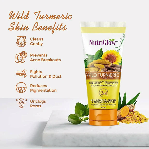 NutriGlow Wild Turmeric Face Wash - 65 ml