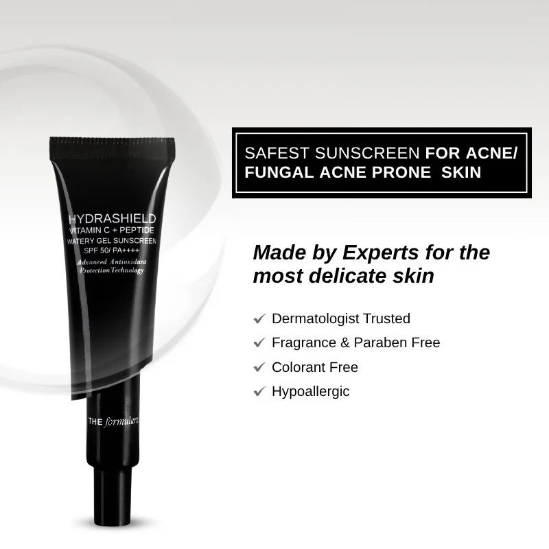 The Formularx Hydrashield Vitamin C + Peptide Sunscreen Spf 50 Pa++++ For Oily, Acne Prone Skin - 50 gm