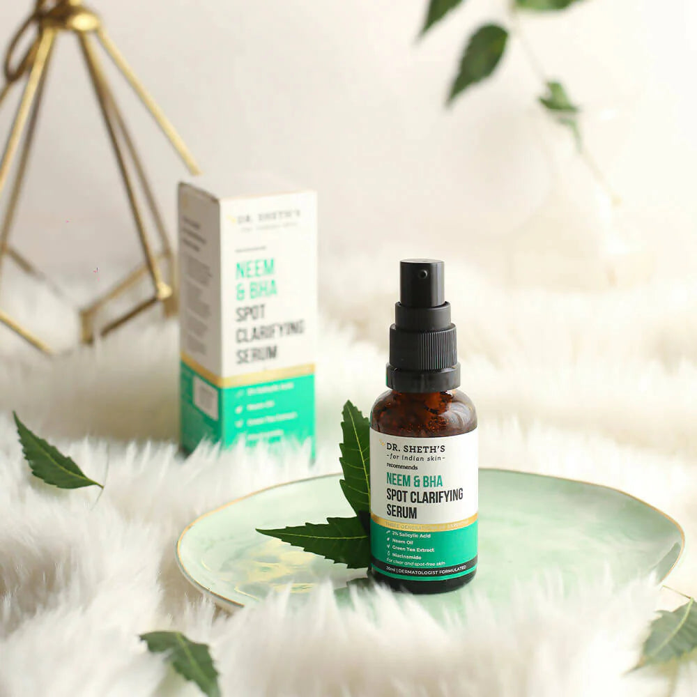 Dr. Sheth's Neem & BHA Spot Clarifying Serum For Active Acne, Blackheads & Open Pores