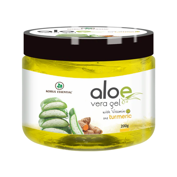 Korus Essential Aloe Vera Gel with Turmeric and Vitamin E - 200 gm