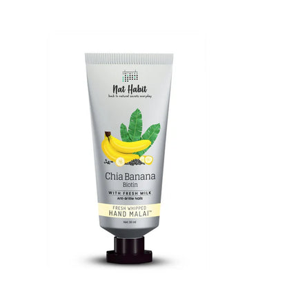 Nat Habit Chia Banana Biotin Hand Malai Hand Cream - 30 ml