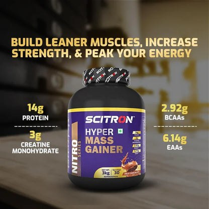 Scitron Nitro Series Hyper Mass Gainer Milk Chocolate - 3 kg