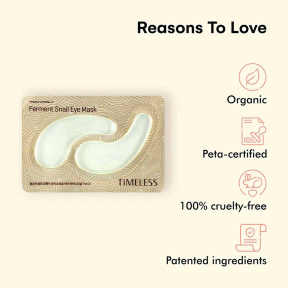 Tonymoly Timeless Ferment Snail Eye Mask - Korean Skincare - 10 gm
