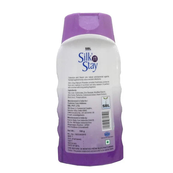 SBL Silk N Stay Talcum Powder - 100 gm