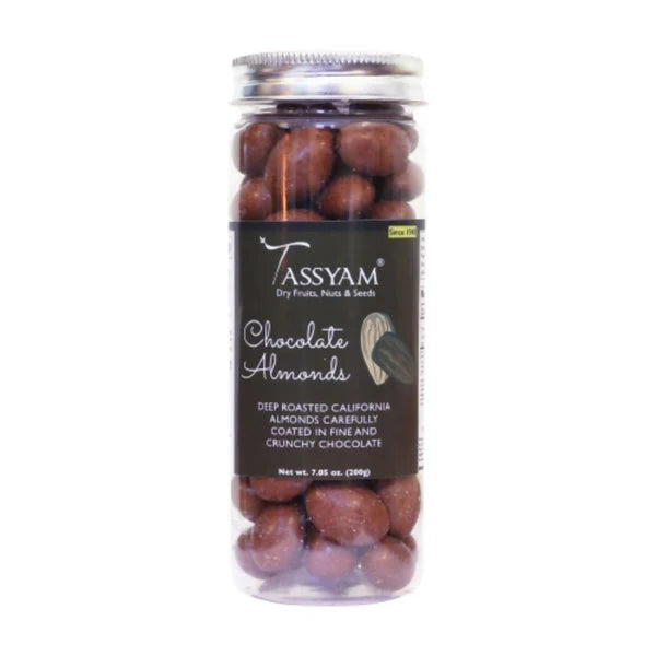 Tassyam Organics Chocolate Coated Almonds - 200 gm