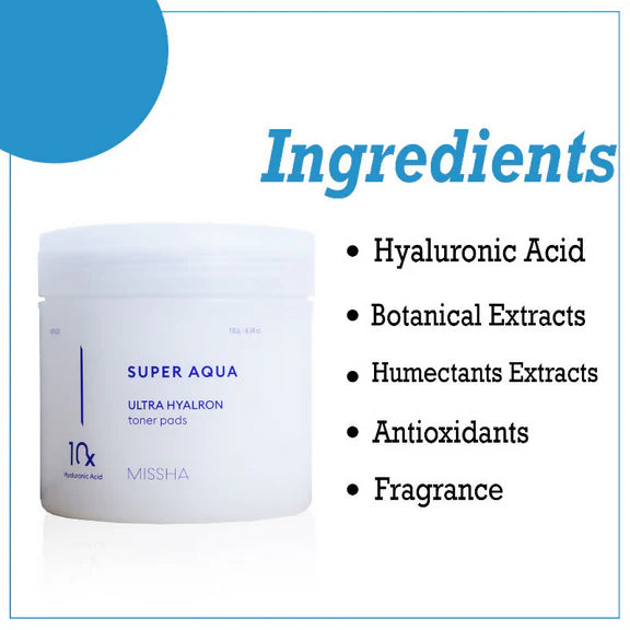 Missha Super Aqua Ultra Hyalron Toner Pads - 180 gm